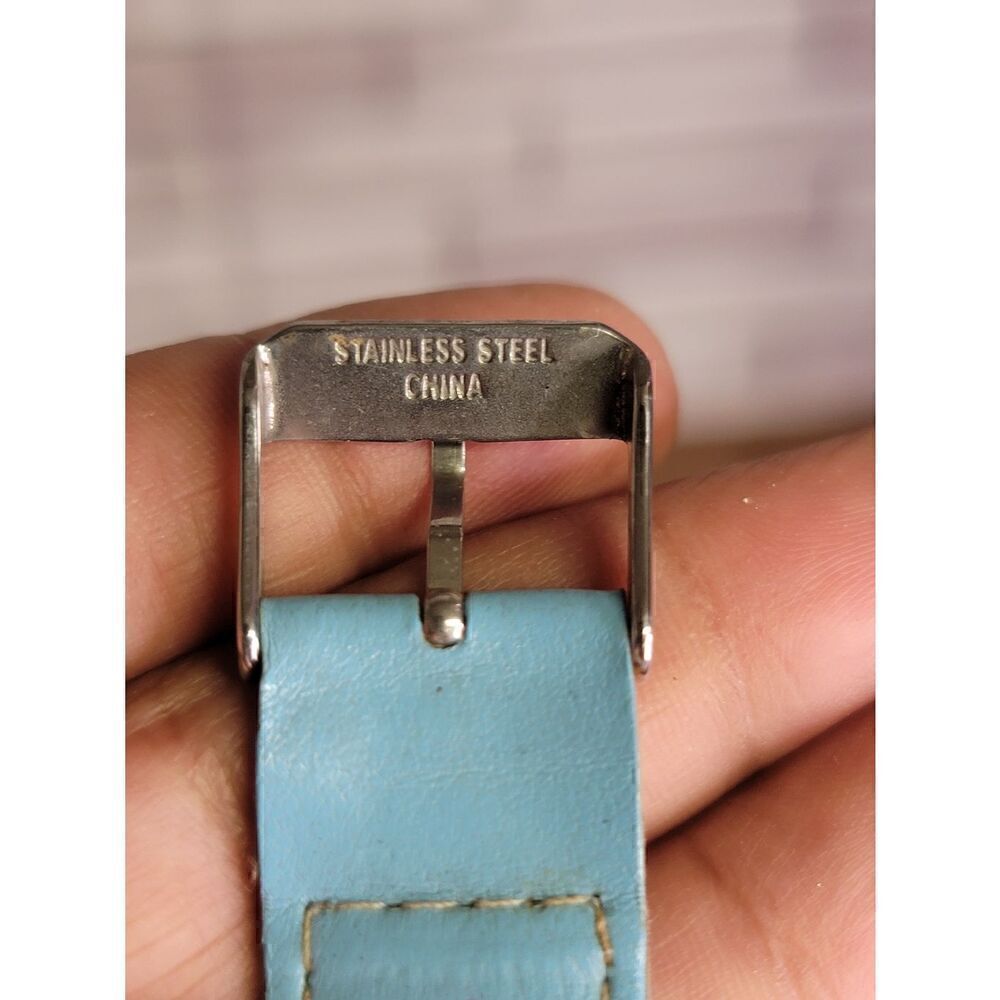 Little Miss Trouble Blue Band Silver Tone Watch View 6